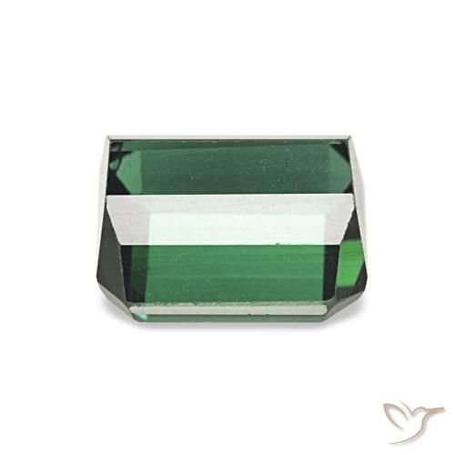 Tourmaline Vert foncé naturelle Octogone / coupe Émeraude, 2.05 ct, VVS-VS