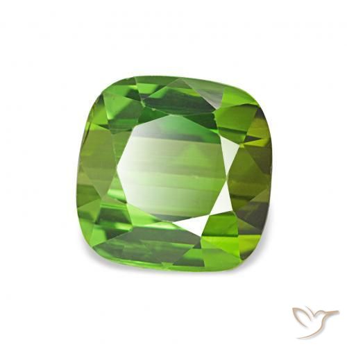 Tourmaline Vert moyen naturelle Coussin, 1.75 ct, VVS-VS