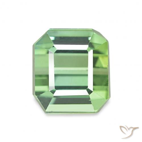 2.89ct Vert poire pâle Tourmaline, Taille émeraude, VVS-VS