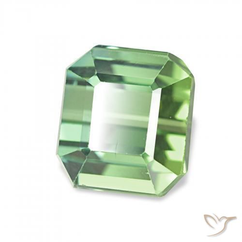 Tourmaline Vert poire pâle naturelle Octogone / coupe Émeraude, 2.89 ct, VVS-VS