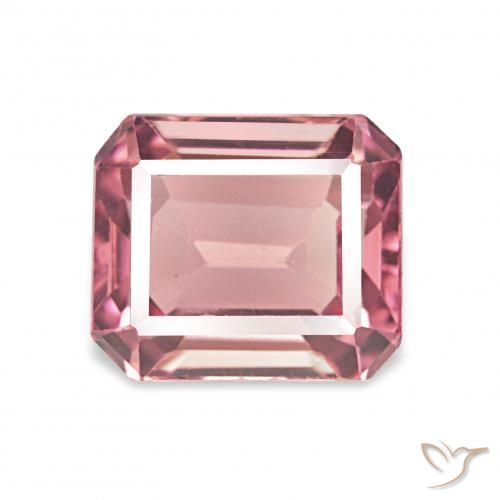 1.50ct Rose bubblegum Tourmaline, Taille émeraude, VVS-VS