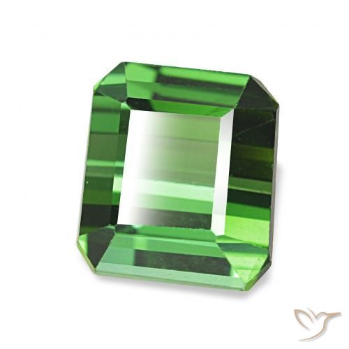 Tourmaline Vert moyen naturelle Octogone / coupe Émeraude, 2.06 ct, VVS