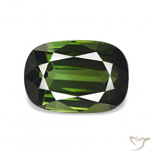 2.47ct Vert forêt profond Tourmaline, Coussin, VS
