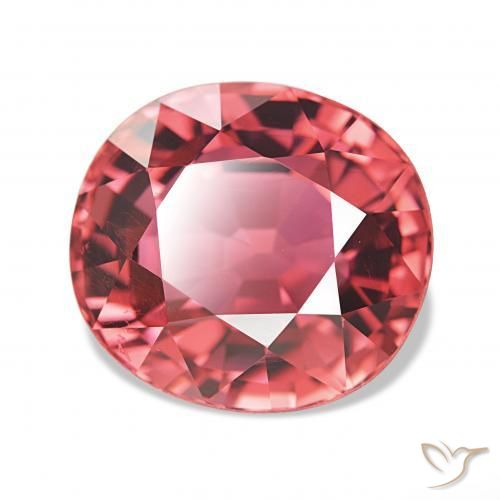 Tourmaline Rose vif et profond naturelle ovale, 7.63 ct, IF
