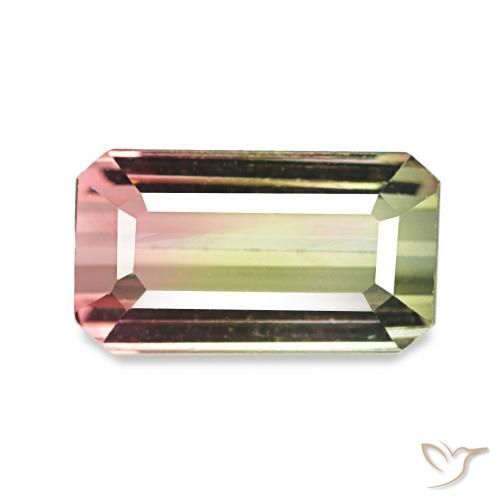 1.74ct Pastèque Tourmaline Pierres précieuses, Taille émeraude, VS