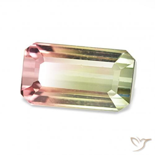 Tourmaline Pastèque naturelle Octogone / coupe Émeraude, 1.74 ct, VS