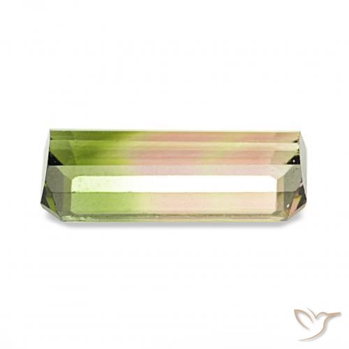 Tourmaline Pastèque naturelle Octogone / coupe Émeraude, 1.53 ct, VS