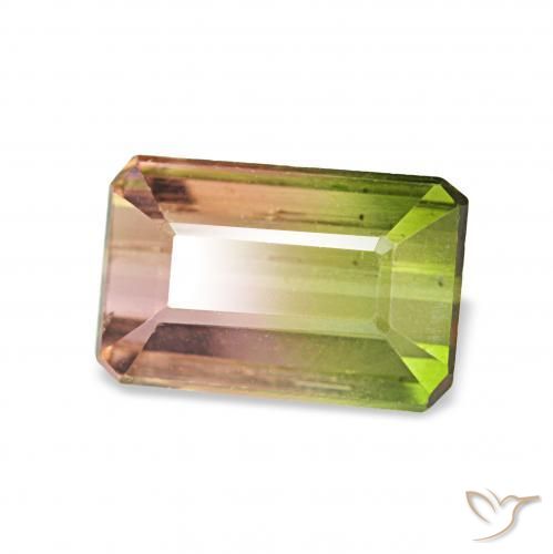 Tourmaline Pastèque naturelle Octogone / coupe Émeraude, 1.45 ct, VS