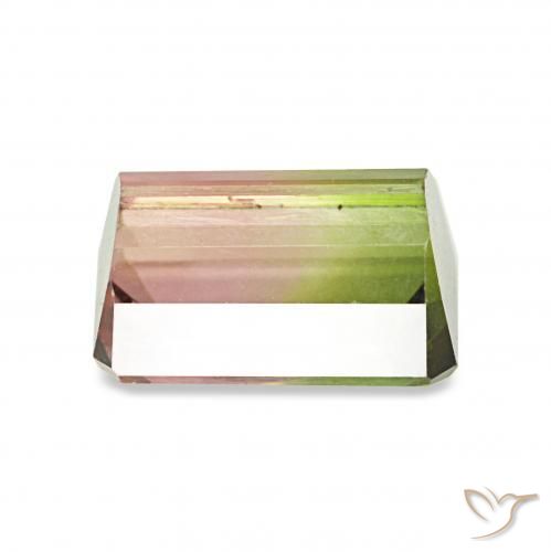 Tourmaline Pastèque naturelle Octogone / coupe Émeraude, 1.45 ct, VS