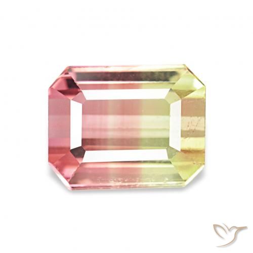1.72ct Pastèque Tourmaline, Taille émeraude, VS