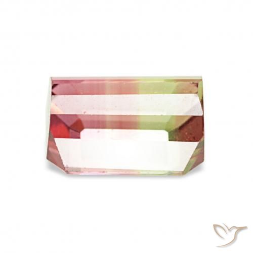 Tourmaline Pastèque naturelle Octogone / coupe Émeraude, 1.72 ct, VS