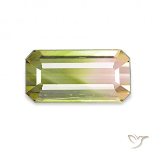 1.06ct Pastèque Tourmaline, Taille émeraude, VS