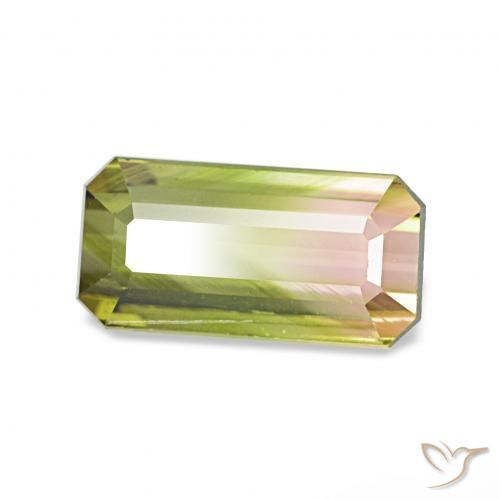 Tourmaline Pastèque naturelle Octogone / coupe Émeraude, 1.06 ct, VS