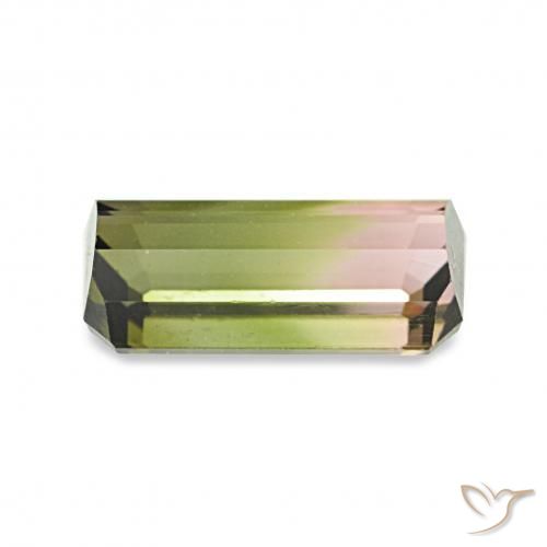 Tourmaline Pastèque naturelle Octogone / coupe Émeraude, 1.06 ct, VS