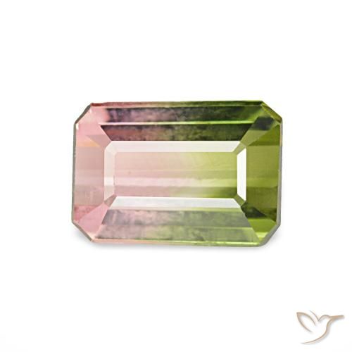 0.93ct Pastèque Tourmaline, Taille émeraude, VS