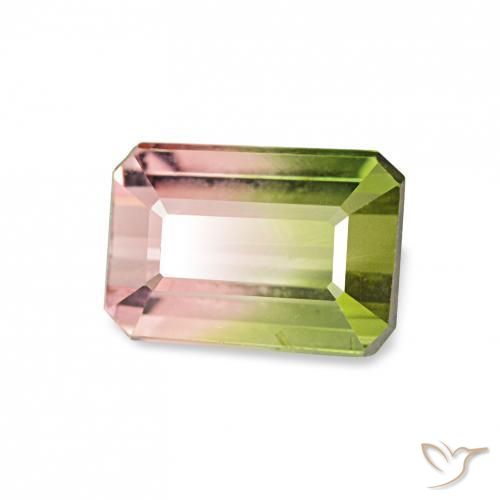 Tourmaline Pastèque naturelle Octogone / coupe Émeraude, 0.93 ct, VS
