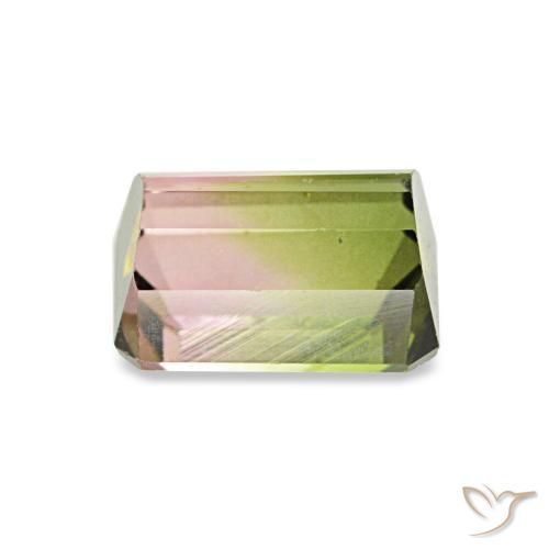 Tourmaline Pastèque naturelle Octogone / coupe Émeraude, 0.93 ct, VS