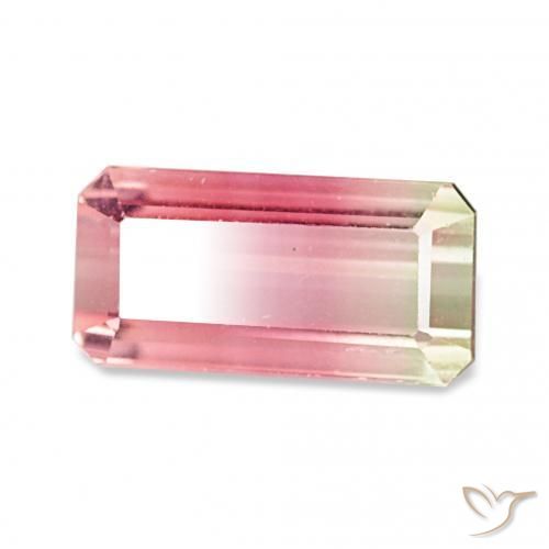 Tourmaline Bicolore naturelle Octogone / coupe Émeraude, 2.27 ct, VVS-VS