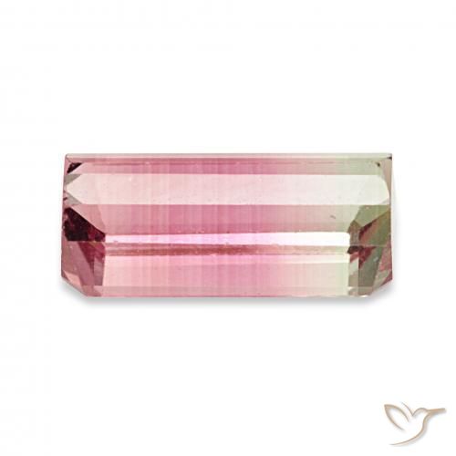 Tourmaline Bicolore naturelle Octogone / coupe Émeraude, 2.27 ct, VVS-VS