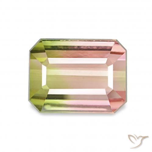 1.55ct Pastèque Tourmaline, Taille émeraude, VVS-VS