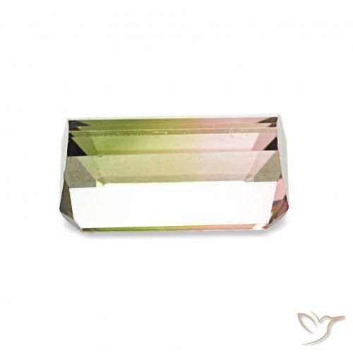 Tourmaline Pastèque naturelle Octogone / coupe Émeraude, 1.32 ct, VVS-VS