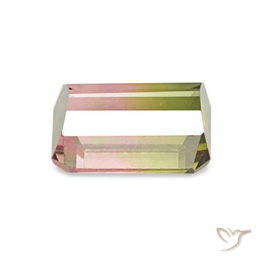 Tourmaline Pastèque naturelle Octogone / coupe Émeraude, 1.26 ct, VVS-VS
