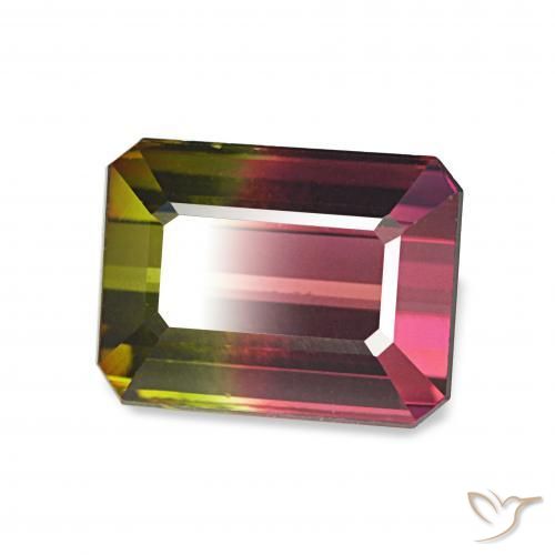 Tourmaline Pastèque naturelle Octogone / coupe Émeraude, 1.87 ct, VVS