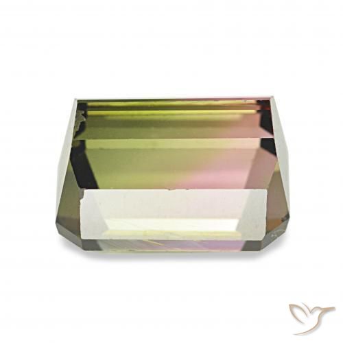 Tourmaline Pastèque naturelle Octogone / coupe Émeraude, 2.45 ct, VVS