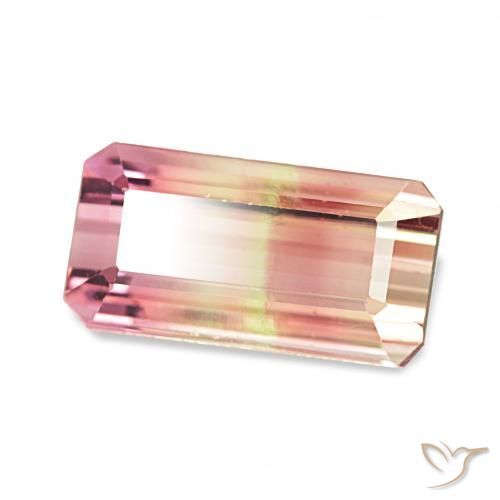 Tourmaline Pastèque naturelle Octogone / coupe Émeraude, 2.30 ct, VVS