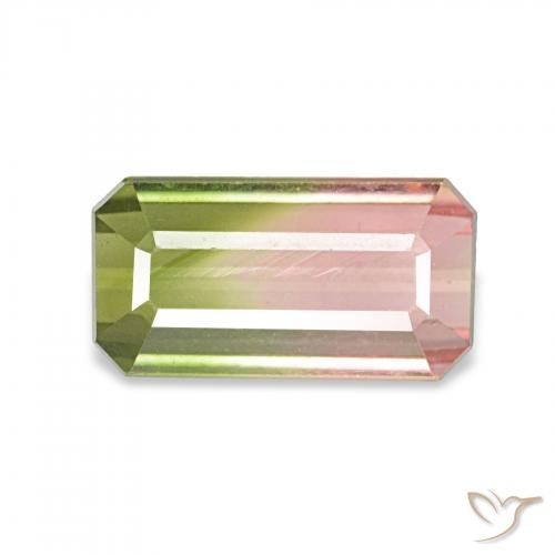 1.48ct Pastèque Tourmaline, Taille émeraude, VVS