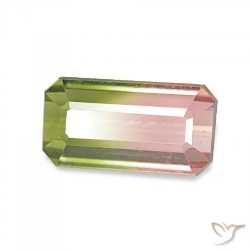 Tourmaline Pastèque naturelle Octogone / coupe Émeraude, 1.48 ct, VVS