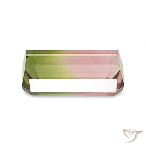 Tourmaline Pastèque naturelle Octogone / coupe Émeraude, 1.48 ct, VVS