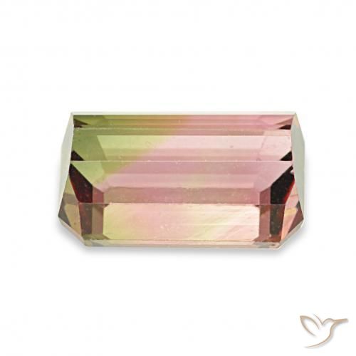 Tourmaline Pastèque naturelle Octogone / coupe Émeraude, 1.73 ct, VVS