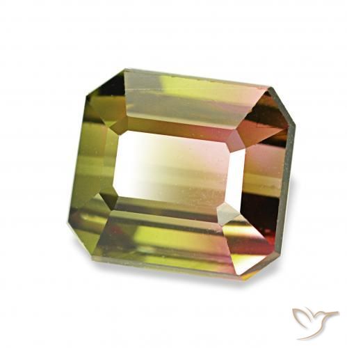 Tourmaline Pastèque naturelle Octogone / coupe Émeraude, 2.20 ct, VVS