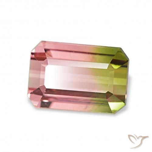 Tourmaline Pastèque naturelle Octogone / coupe Émeraude, 1.76 ct, VVS