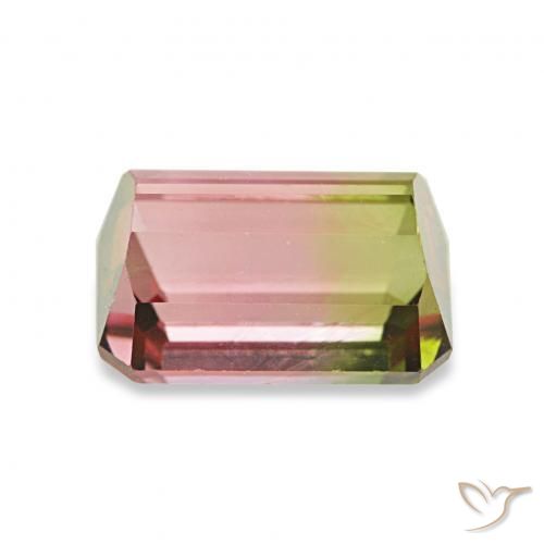 Tourmaline Pastèque naturelle Octogone / coupe Émeraude, 1.76 ct, VVS