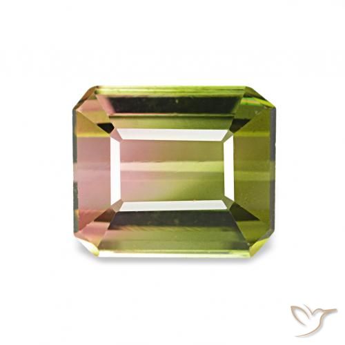 1.26ct Pastèque Tourmaline, Taille émeraude, VVS