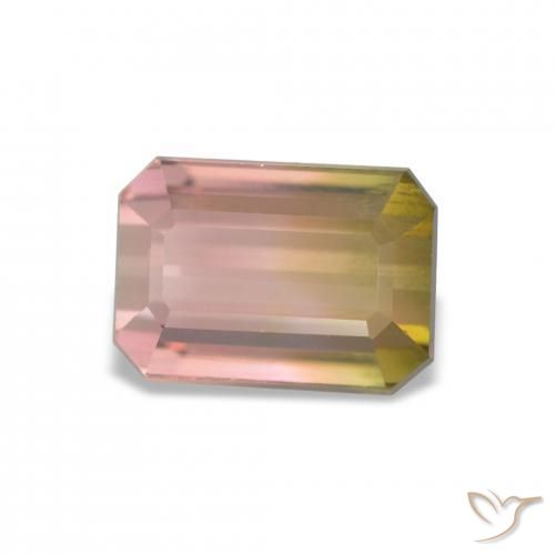 Tourmaline Pastèque naturelle Taille émeraude, 2.04 ct, VVS