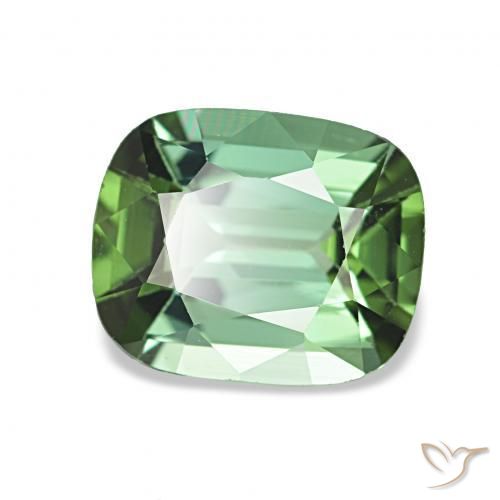 Tourmaline Vert clair naturelle Coussin, 1.65 ct, VVS-VS