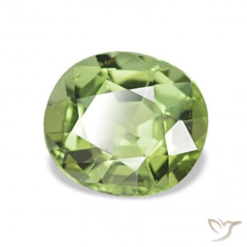Tourmaline Vert chaud naturelle ovale, 1.31 ct, VVS-VS