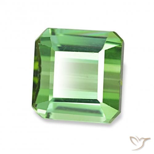 Tourmaline Vert naturelle Octogone / coupe Émeraude, 1.61 ct, VVS-VS