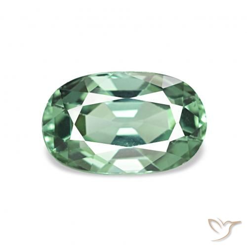 1.11ct Vert menthe léger Tourmaline, ovale, VVS-VS