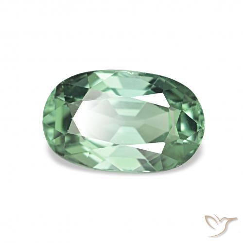 Tourmaline Vert menthe léger naturelle ovale, 1.11 ct, VVS-VS