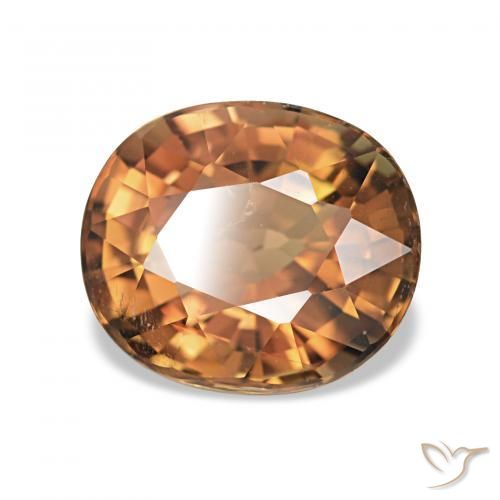 Tourmaline Orange moyen naturelle Coupe ovale, 1.62 ct, VS