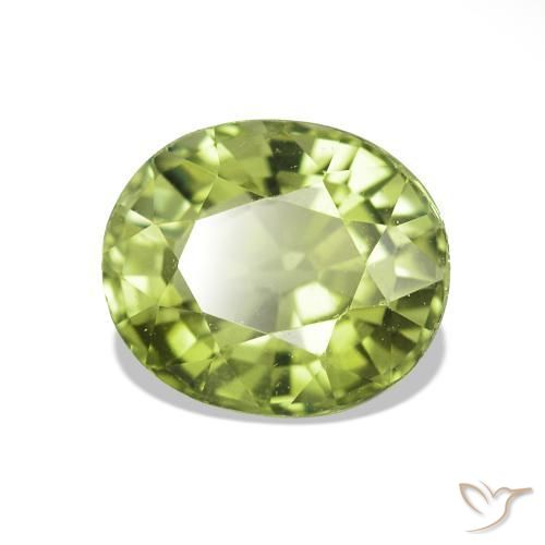 Tourmaline Vert moyen naturelle ovale, 1.56 ct, VVS-VS