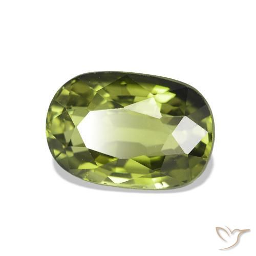 Tourmaline Vert chaud naturelle Coupe coussin, 1.49 ct, VVS-VS