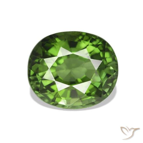 Tourmaline Vert moyen naturelle ovale, 1.56 ct, VVS-VS