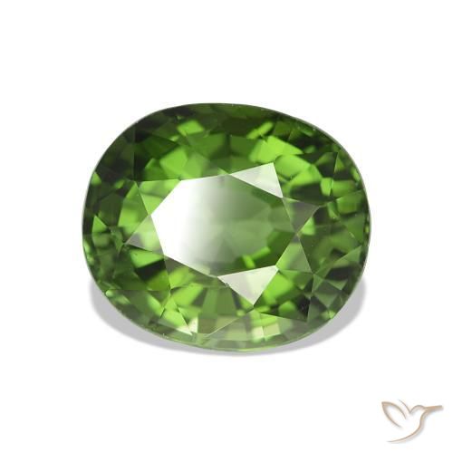 Tourmaline Vert moyen naturelle ovale, 1.56 ct, VVS-VS