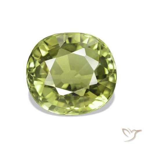 Tourmaline Vert jaunâtre naturelle ovale, 1.56 ct, VVS