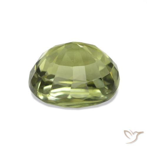 Tourmaline Vert jaunâtre naturelle ovale, 1.56 ct, VVS